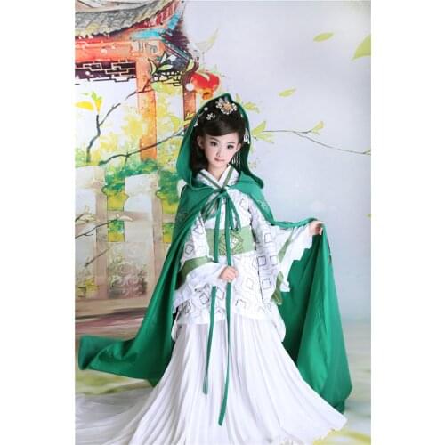 Da Han Qing Yuan Yun Zhong Ge Princess Costume Hanfu Kids' Version Girls Costume ( costume + cloak) for Little Girl