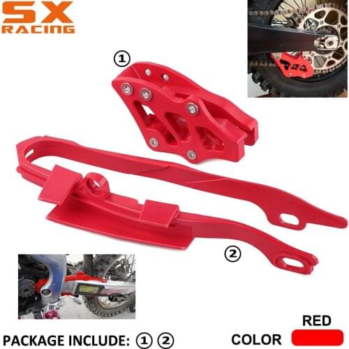 Motorcycle Red Plastic Chain Slider Swingarm Guide Protector Set For HONDA CR125R CR250R CRF250R CRF450R CRF250X CRF450X