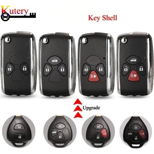 Kutery 10pcs/Lot Upgrade Folding Key Shell For Toyota Crown Camry Corolla With TOY43/TOY40/TOY47 Blade 2/3/4Buttons Case Cover