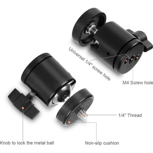 Mini Tripod Ball Head Hot Shoe Mount with 1/4” Screw,SERMICLE Swivel Screw Bracket Holder Mount Ballhead for DSLR Camera Camcor