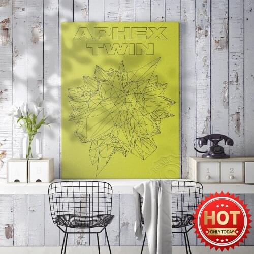 Aphex Twin Music Poster, Solid Geometry Decor Canvas Painting, Simple Lines Home Decor, Aphex Hot Music Producer Wall Picture