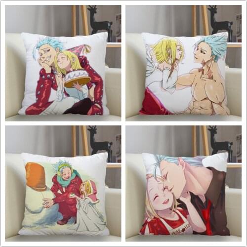 Musife Custom Nanatsu no Taizai Pillowcase Home Decoration 45*45cm Zipper Square Pillowcase Throw Pillow Cover Drop Shipping