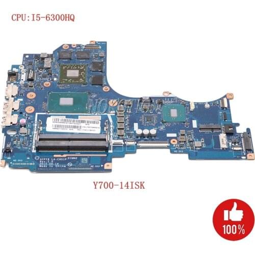 Nokotion AIPY6 LA-C951P For lenovo ideapad Y700-14ISK laptop motherboard 5B20K44717 R9 M375 graphics SR2F0 I5-6300HQ DDR4