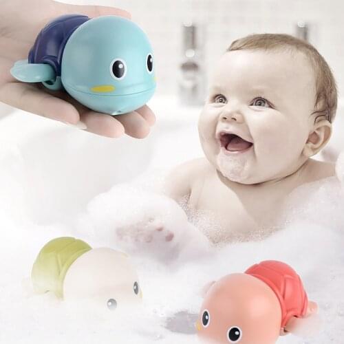 New Baby Bath Swimming Bath Pool Toy Cute Wind Up Turtle Animal Bath Toys Swimming Water Toys Bathe Room Water Fun Game Toys