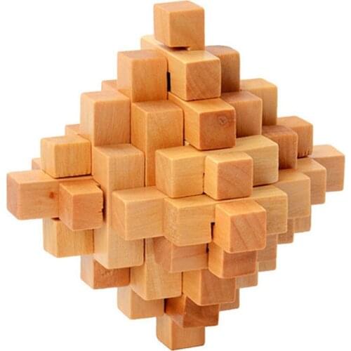 Creative 3D Kong Ming Lock Chinese Traditional Toy Unique Wooden Puzzles Classical Intellectual Cube Educational Toy