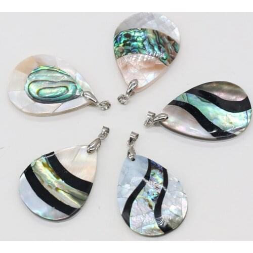 Natural Shell Pendant Drop Shape for Jewelry Making DIY Bracelet Necklaces Accessories Size 50X30mm