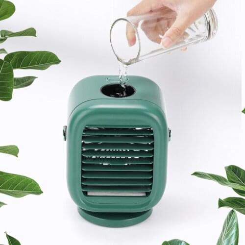 Portable Air Conditioner Mini USB Conditioner Water Ice Cooling Fan Cooler Rechargeable Humidifier Purifier Low Noise for Office