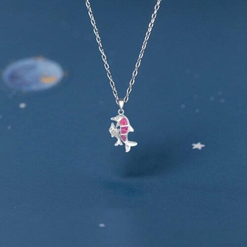 Attractive Two Dolphins Designer Beautiful Purple Fire Opal Silver Stamped Necklace Pendants Fashion jewelry OP526