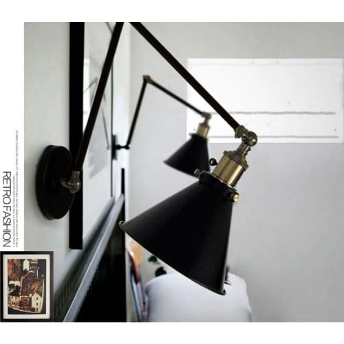Industrial Vintage Wall Lamps Simple style Wall Lights LOFT Little Umbrella Double Arm Bedside Lamp Restaurant Light Fixtures