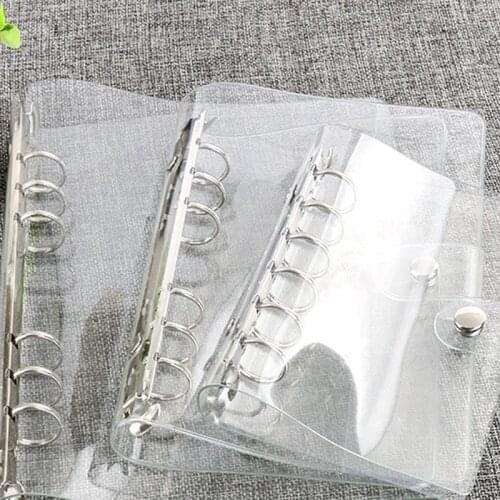 1Pc Transparent Color Plastic Clip File FolderA4/A5/A6/A7 Notebook Loose Leaf Ring Binder Planner Agenda School Office Supplies