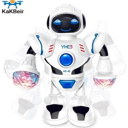 KaKBeir Mini RC Robot with lighting Music Dancing Intelligent Model Simulated walking robots Early educational Toys for children