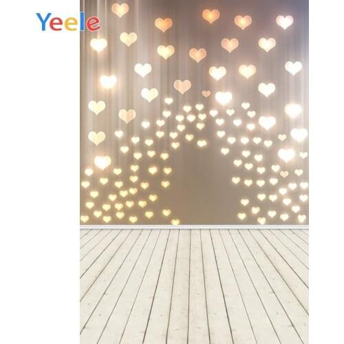 Yeele Shiny Love Heart Bokeh Wooden Floor Photophone Baby Child Portrait Photo Background Girl Photo Backdrop For Photo Studio