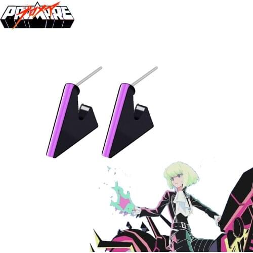Anime PROMARE Lio Fotia Earrings Metal Noir Triangular Earrings for Women Men Cosplay Ear Stud Jewelry