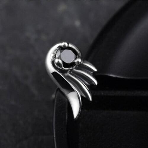 New Creative new 100% S925 pure silver fashion silver earrings for Men with zircon earrings Mens silver earrings 1 pair