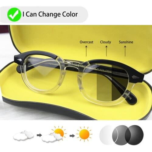 Johnny Depp Photochromic Sunglasses Men Women Luxury Brand Chameleon Sun Glasses Acetate Vintage Lemtosh Eyeglasses