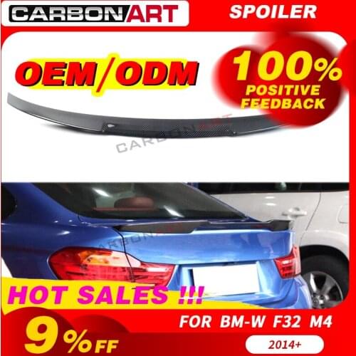 For bm-w F32 Carbon fiber Trunk Spoiler lips 4 Series 420i 428i 430i 2 Door Coupe Carbon Fiber Rear M4 Style 2014 2015 2016
