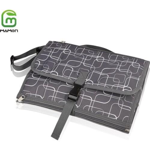 MAMON Baby Portable Changing Table Pad Diaper Bag Foldable Waterproof Travel Mat Built-in Head Cushion Newborn Baby Essentials