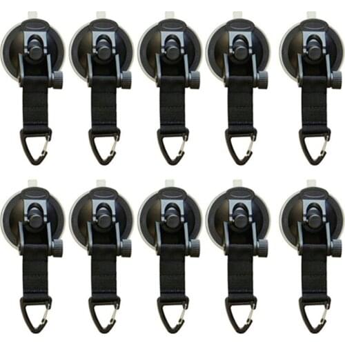 10Pcs/Set Car Tent Suction Cup Hook Suction Cup Anchor with Securing Hook Camping Tarp Easy Install