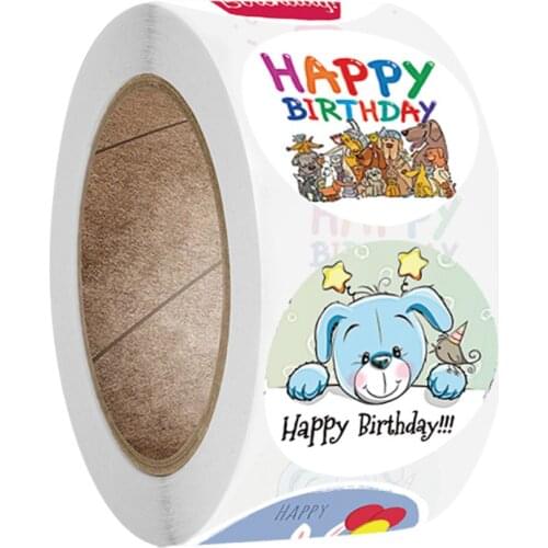 100-500pcs Hand Made Sticker for Cake Cookie Candy Chocolate Bakery Wrapping Party Supplies Happy Birthday Stickers for Kids