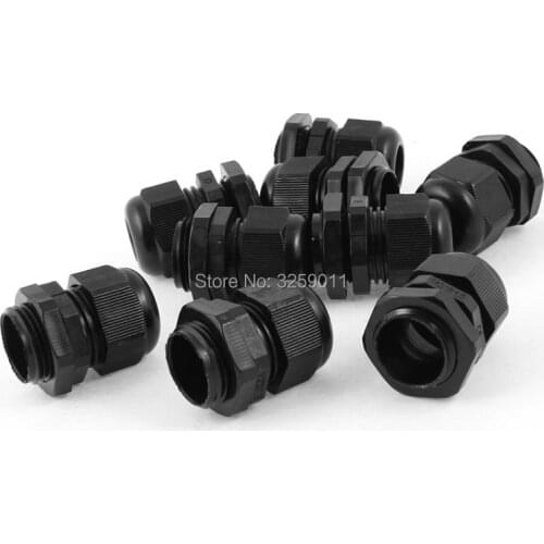 100PCS Cable Glands PG13.5 Black White Waterproof Adjustable Nylon Connectors Joints With Gaskets 6-12 For Electrical Appliance