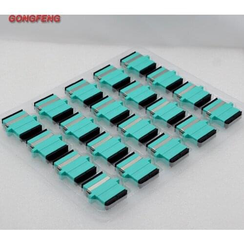 20pcs New Optical Fiber Adapter Flange Connector SC /APC OM3 Single-Mode Multimode Duplex SC Optical Fiber Coupler Wholesale