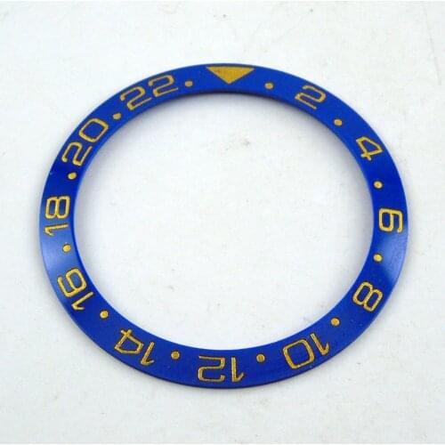 38mm blue ceramics bezel yello marks fit for 40mm SUB GMT mens watch-Q10