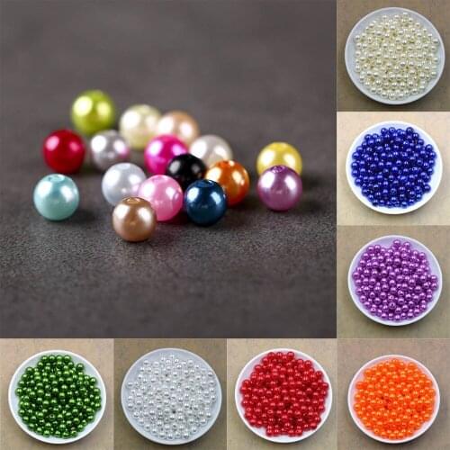 50Pcs Colorful Round Pearl Beads 10mm For Jewellery Marking Diy Loose Spacer Beads Bracelet Necklace Charm Jewelry Finding