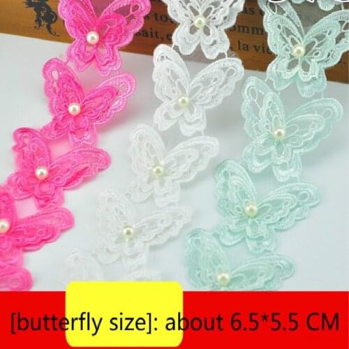 6.5*5.5CM Embroidery butterfly Eugen yarn lace accessories coat decoration DIY hand decoration accessories