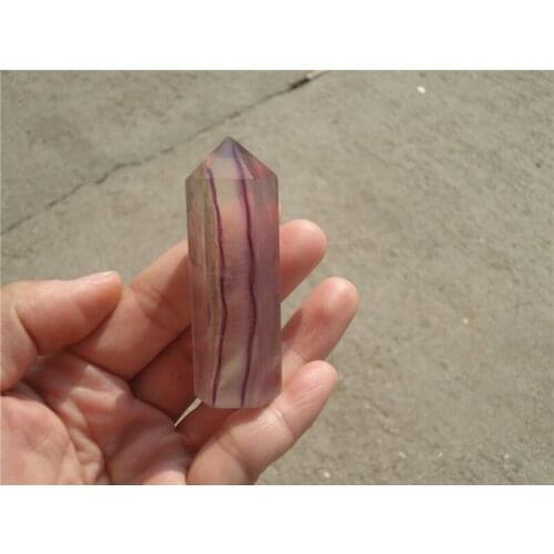 75g Natural Amethyst fluorite QUARTZ CRYSTAL WAND POINT HEALING