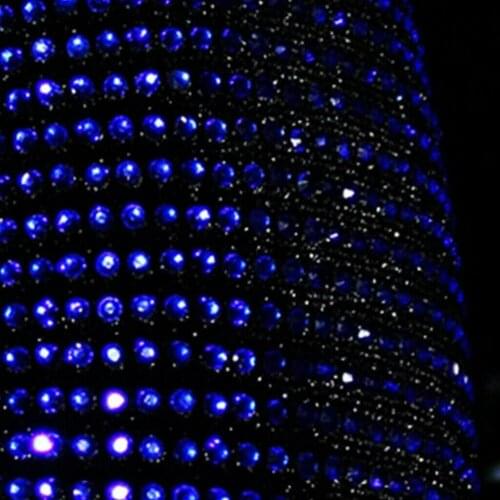 Accessories Car Black Plush Cover Bling Blue Crystal Parts Rhinestone Universal 1 X