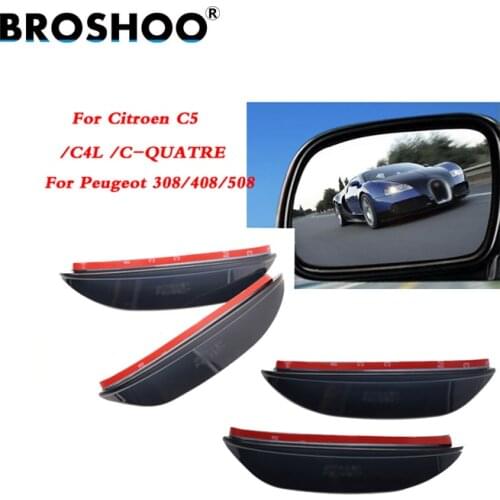 BROSHOO Car Rear View Mirror Sticker Rain Eyebrow Accessories For Peugeot 308/408/508 For Citroen C5/X4L/C-Quatre Car Styling