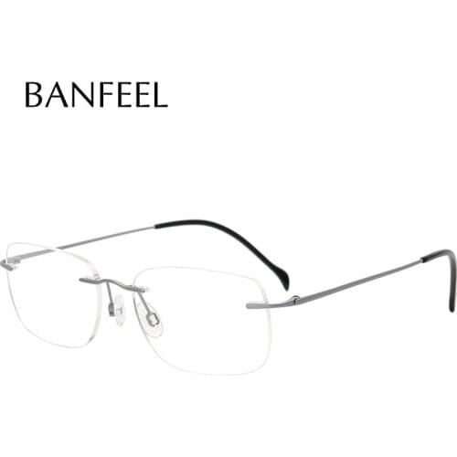 Pure Titanium Rimless Prescription Glasses Frame Men Screwless Ultra light Myopia Optical Spectacles Frame Luxuyr Brand Eyewear