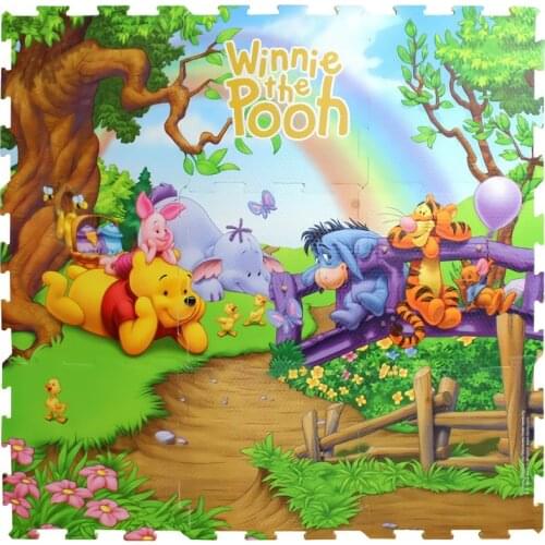 Disney Baby EVA Foam Play Puzzle Mat for Kids Floor Carpet Rug,Each 30X30cm 9pcs Play Mat Activity Gym for Baby