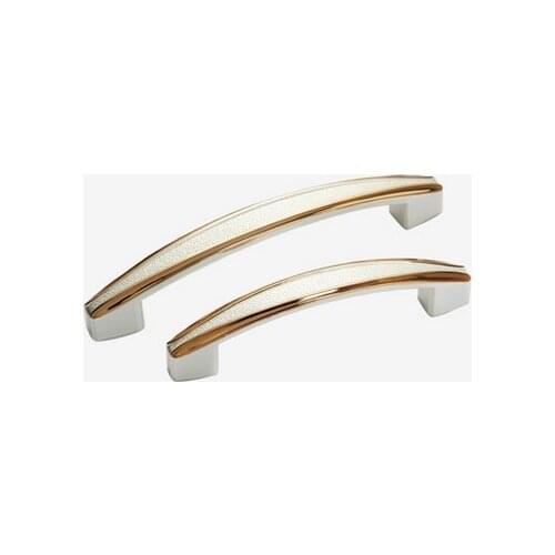 European Handles Leather Texture Design Drawers (C.C.:96mm L:115mm H:28mm) Cabinets White Silver Pulls 10PCS