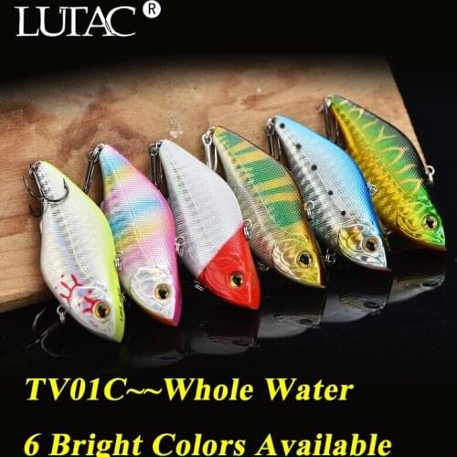 LUTAC 60mm 10g metal Vib hard plastic bait carp/bass fishing Vibration lure wobbler Quality hook