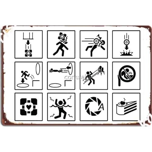 Portal Signs Metal Plaque Poster Wall Cave Mural Painting Bar Cave Custom Tin Sign Posters