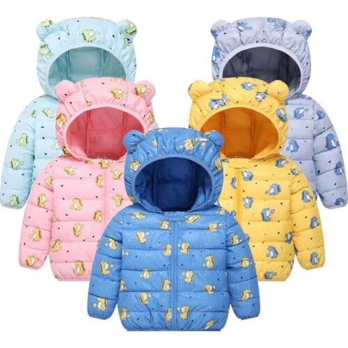 Cute Winter Coats New Fashion Cartoon Dinosaur Boys Girls Kids Children Cotton Warm Jacket