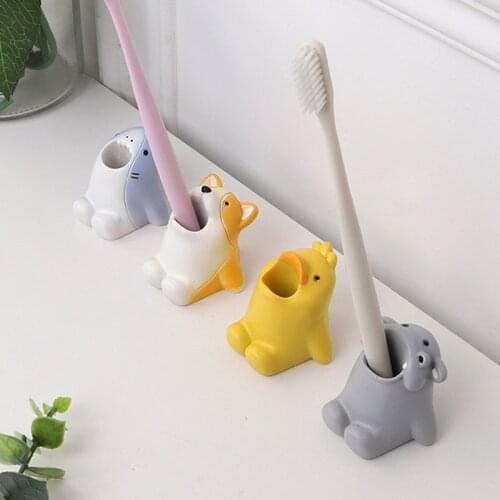 Cute Resin Toothbrush Holder Creative Student Stationery Desktop Storage Box Pen Brush Container Home Office Storage Supplies
