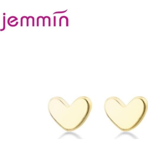 Minimalism Cute 925 Sterling Silver Heart Stud Earrings for Women Sister Bridesmaid Gift Rabbit Ear Floral Earings Jewelry