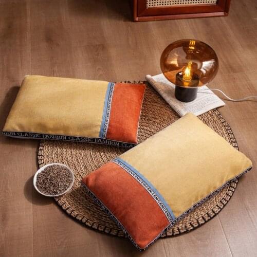 Fashion Color Matching Three-Dimensional Velvet Buckwheat Pillow 35x55cm Bedside Helps Sleep Pillow at Home and Travel