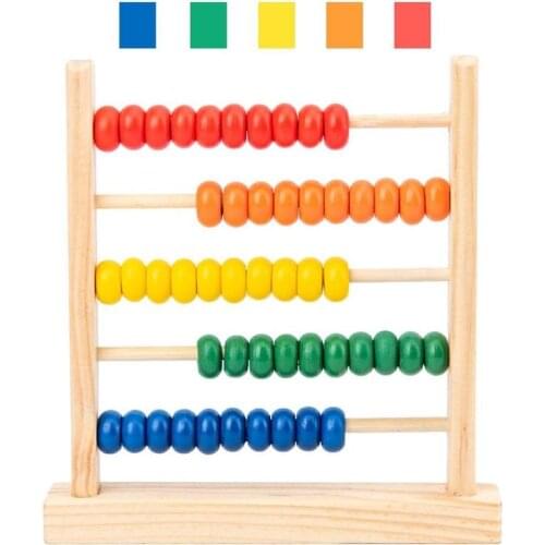 Montessori Children Math Learning Educational Toy Wooden Five Gear Abacus Calculation Frame Kids Counter Calculation Abacus Toy