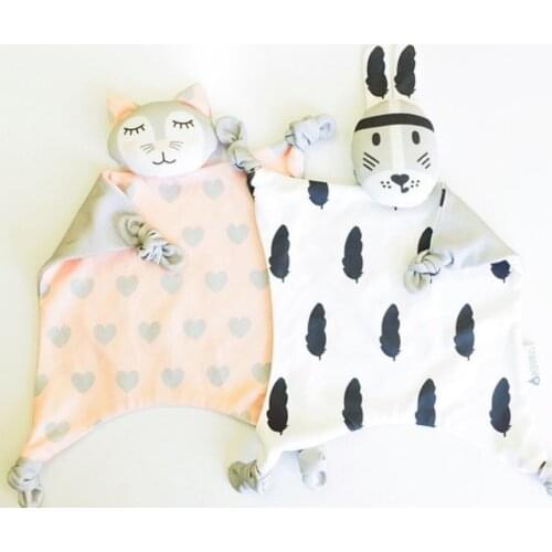 Soft Newborn Baby Velvet Rabbit Sleeping Dolls Bunny giraffe Play Security Kids fashion Toy Towel Bib INS for Xmas gift