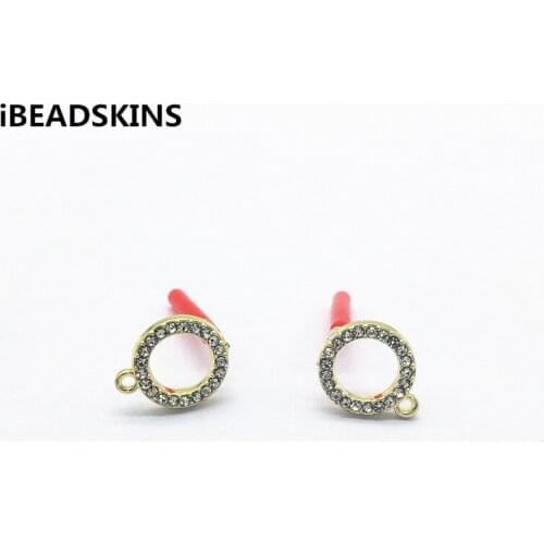 New arrival! 14X12mm Rhinestone Round shape Earrings Stud for Earrings parts,hand Made Earrings Findings Jewelry DIY