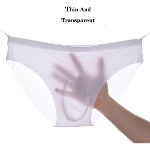 Summer New Style Simple Ice Silk Thin High Elasticity Men Underwear No Trace Quick Dry Breathable Cool Sexy Cozy Male Brief B12