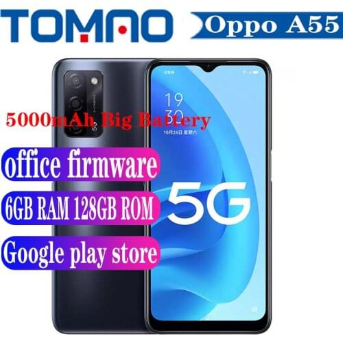 Original Official New Oppo A55 5G Mobile phone 6.5” 60Hz Screen 5000mAh Big Battery Dimensity 700 6GB RAM 128GB ROM Google play