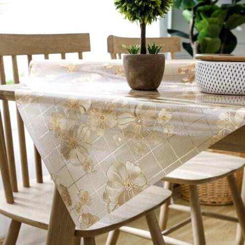 Golden printed plastic pvc table mat Marble pattern table tablecloth custom made table cloth waterproof wood table protector