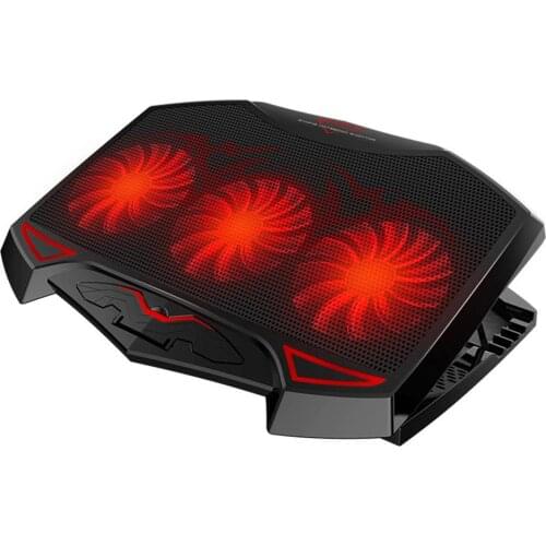 Laptop Air-cooled Three Fans LED Lighting Adjustable Angle USB Laptop Cooler Fan Cooling Stand Bracket Base