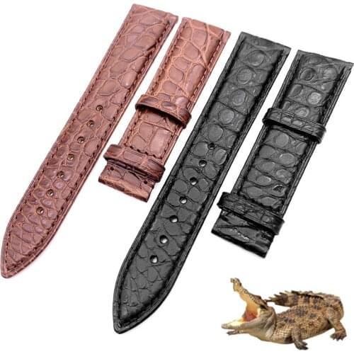Watchband 12mm 14mm 16mm 18mm 20mm 22mm 24mm Alligator Full-grain Crocodile Grain Genuine Leather bands Black Brown Watch Strap