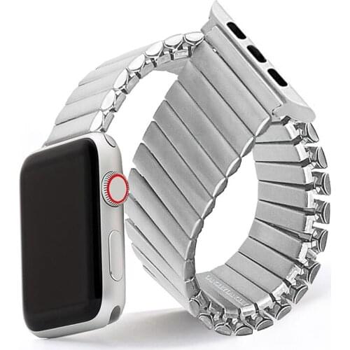 Elastic Watchband for Iwatch 38mm 40mm 44mm 42mm Woman Stainless Steel Band for Apple Watch Series 6 5 4 3 Se 2 Expansion Luxury