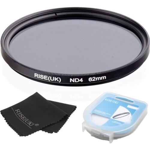 RISE(UK) 62mm Neutral Density ND4 Filter FOR ALL Camera lens+case +gift
